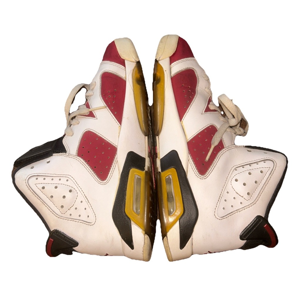 Jordan Air Jordan 6 Retro Carmine White Red Black Leather Sneaker 7Y High Top